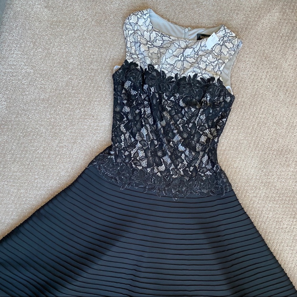 New Tadashi Shoji black and white dress